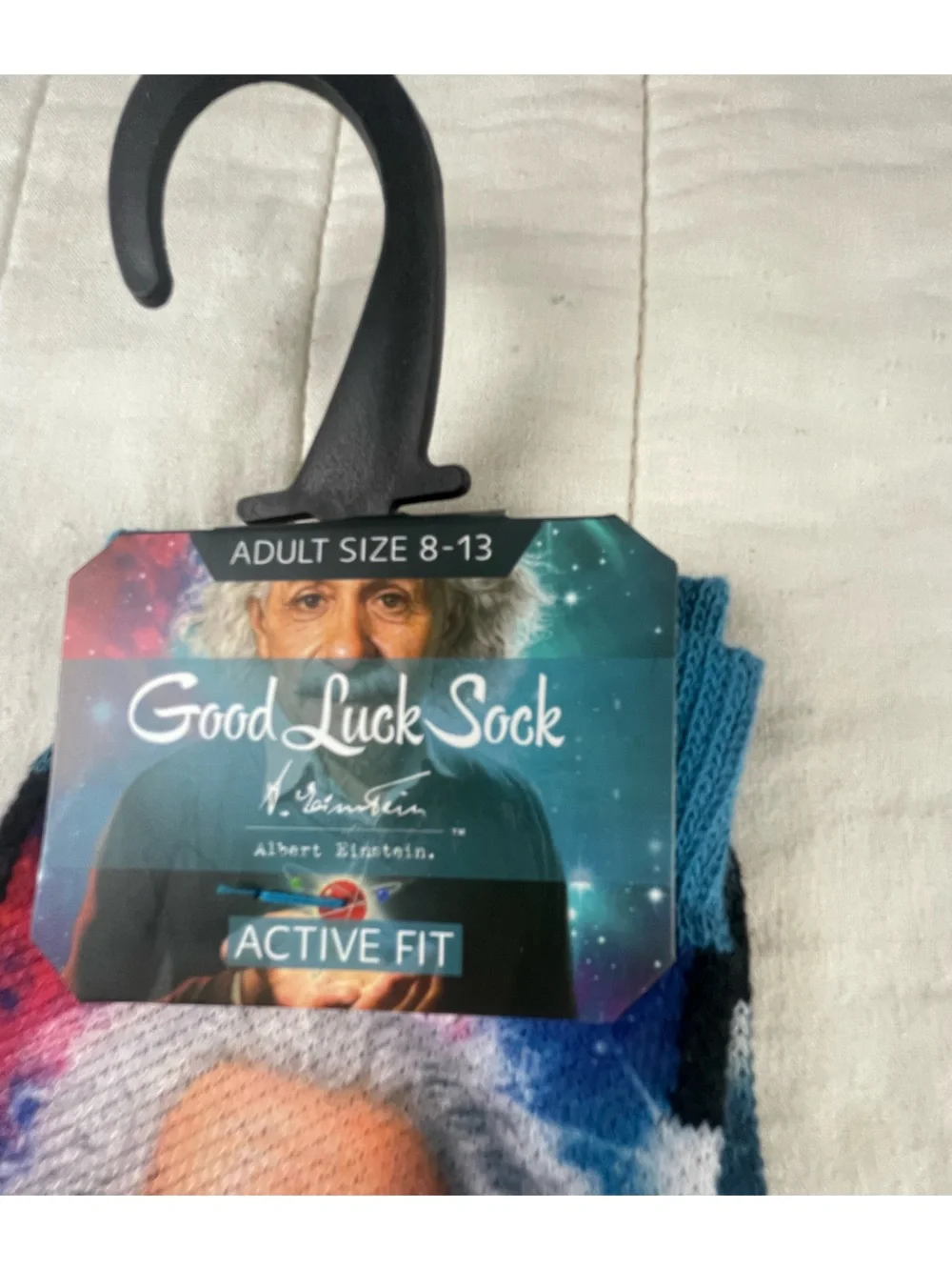 Blue Novelty Portrait Crew Socks